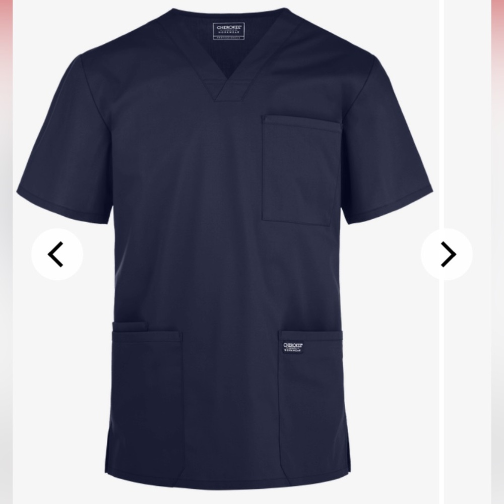 Cherokee Workwear Professionals Men's 4-Pocket STRETCH V-Neck Scrub Top